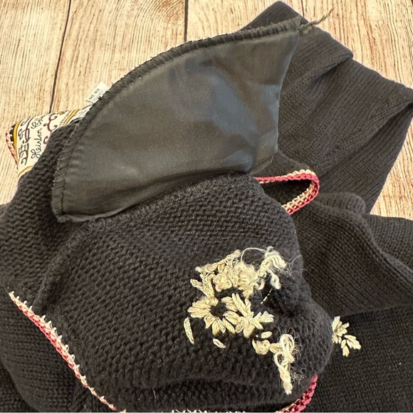 Vintage Heirloom Collectibles Embroidered Cardigan Large 90s Chunky Whimsigoth - Picture 7 of 8